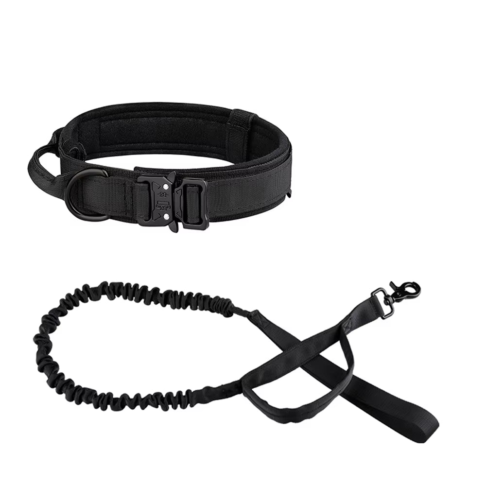 Tactical Dog Collar & Leash Set – Power, Control & Comfort for Every Adventure

Owner using tactical leash with control handle during outdoor walk
